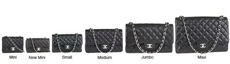 chanel classic handbag sizes.